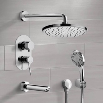 Tub and Shower Faucet Tub and Shower Faucet Set with Handheld and Rain Shower Head Remer TSH46
